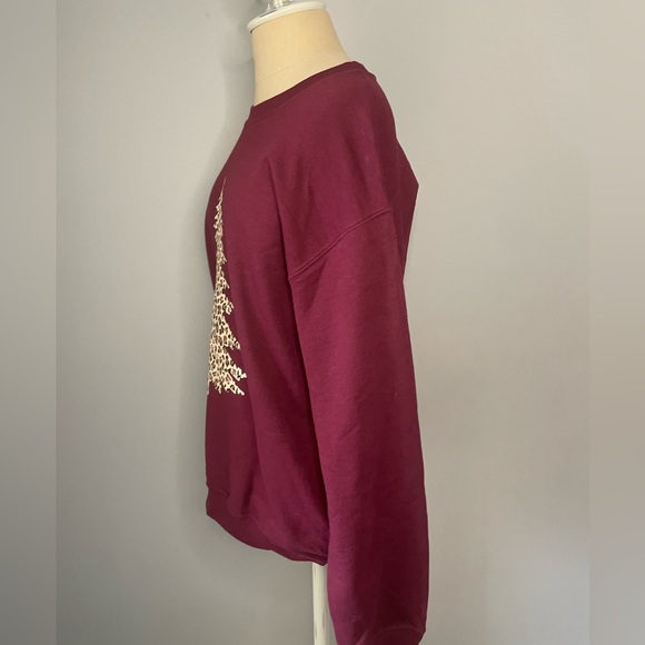 Woman’s Leopard Christmas Tree Sweatshirt - Picture 5 of 8